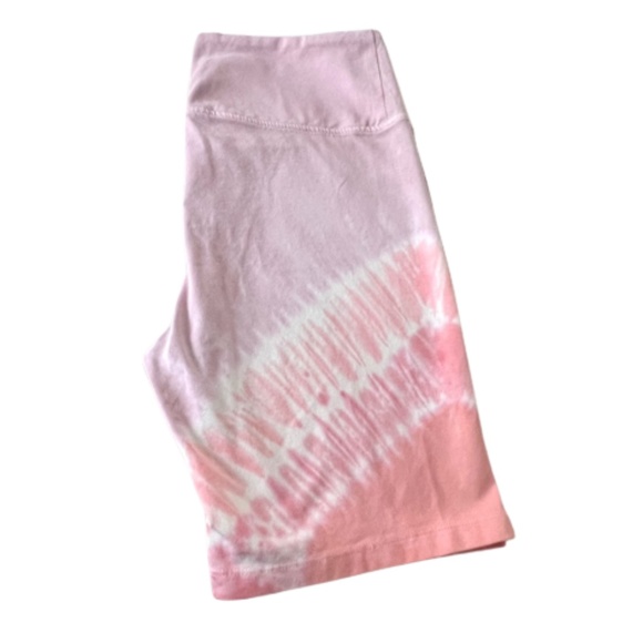 Loft Lou & Grey Biker, Yoga, Workout Shorts Pink Tie Dye Size L - Picture 3 of 8
